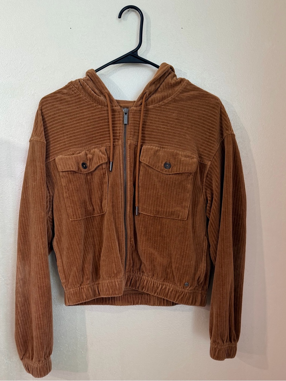 Ugg Corduroy Zip Hoodie Jacket in Warm Brown